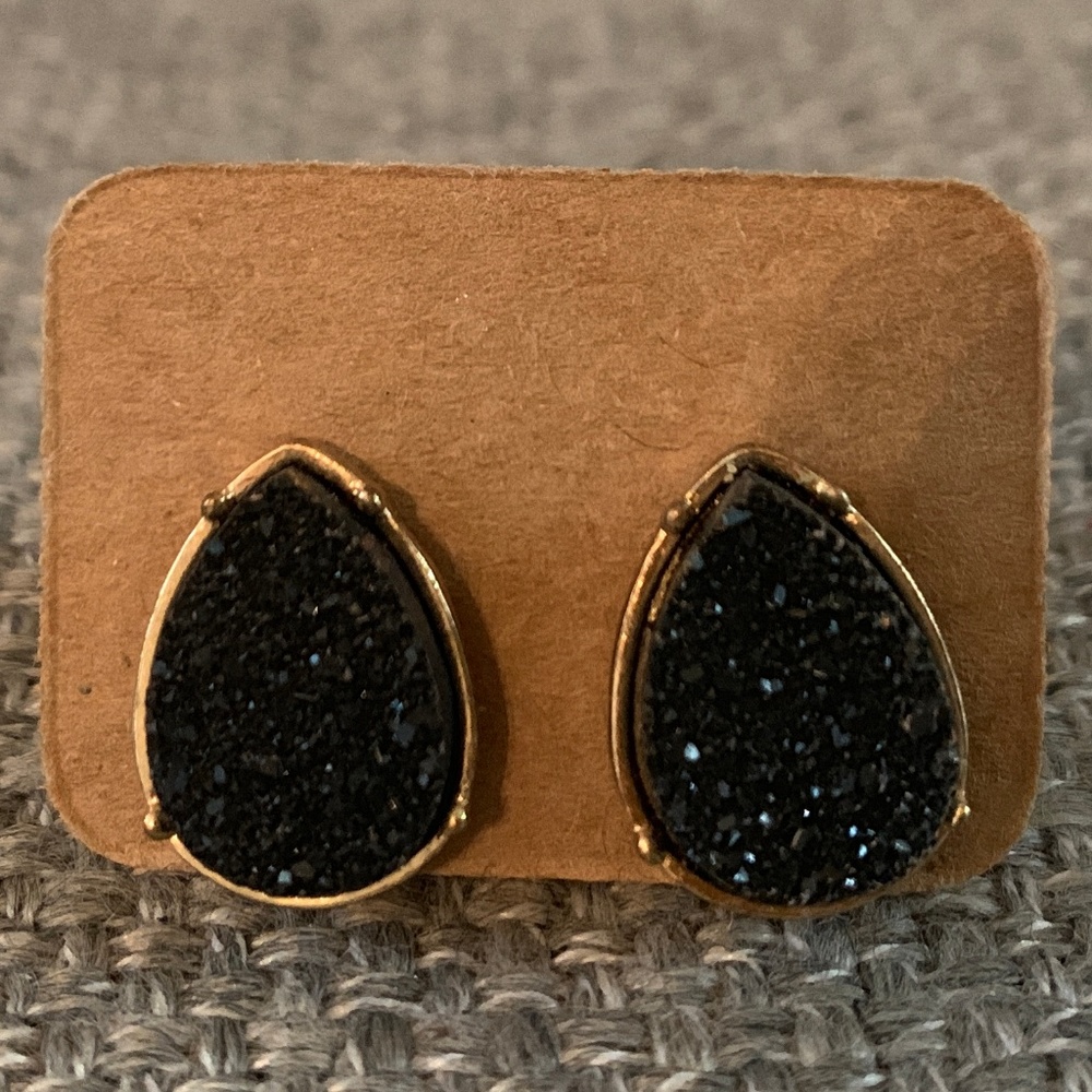 TEARDROP BLACK RHINESTONE EARRINGS*BUNDLE*